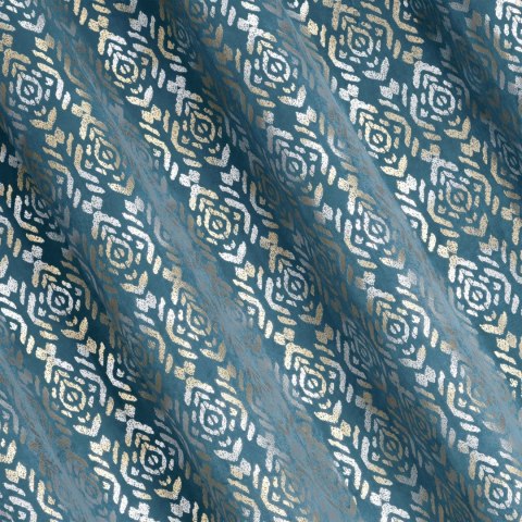 Vorhang LAURA blau gold 140x250 Ösen