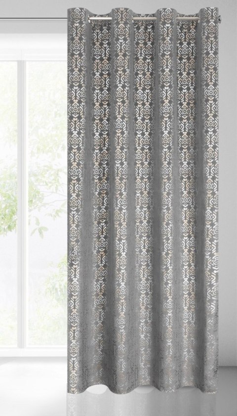 Vorhang LAURA stahl gold 140x250 Ösen