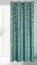 Vorhang LAURA türkis gold 140x250 Ösen