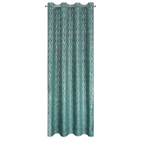 Vorhang LAURA türkis gold 140x250 Ösen