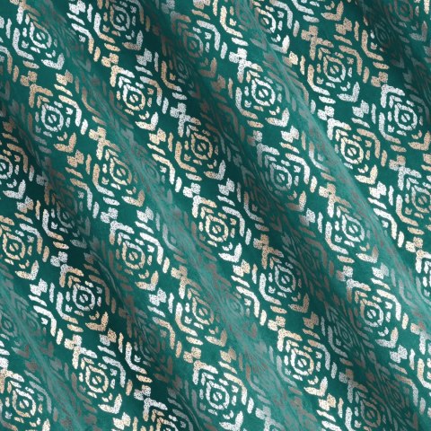 Vorhang LAURA türkis gold 140x250 Ösen