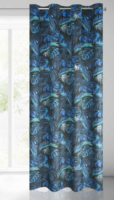 Vorhang LAZUR schwarz blau 140x250 Ösen