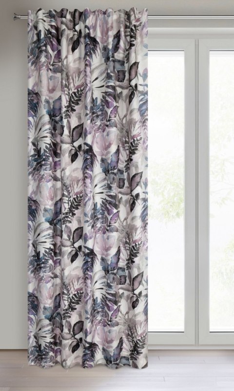 Vorhang LILIA weiß lila 135x270 Kräuselband SZEL