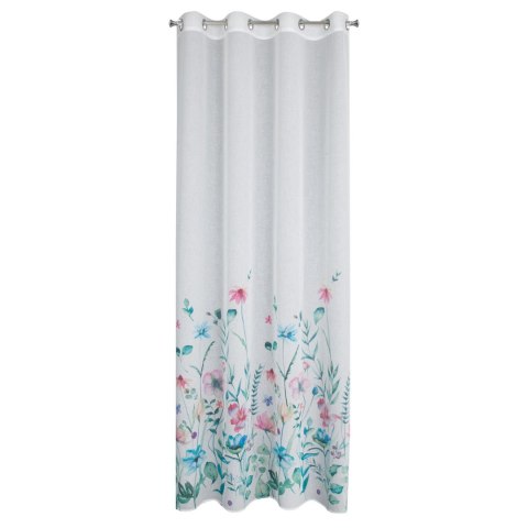 Vorhang LILIAN weiß blau 140x250 Ösen