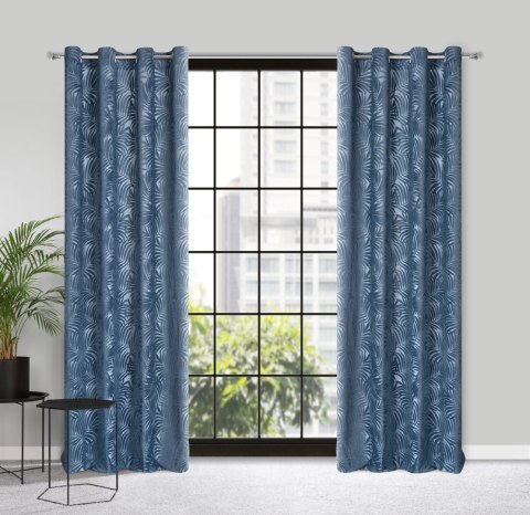 Vorhang LIVIA dunkelblau 140x250 Ösen