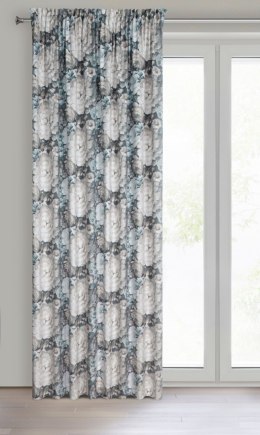 Vorhang LUCIA creme blau 140x270 Kräuselband