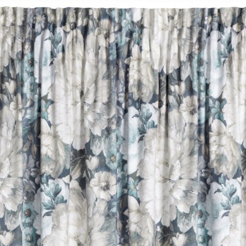 Vorhang LUCIA creme blau 140x270 Kräuselband