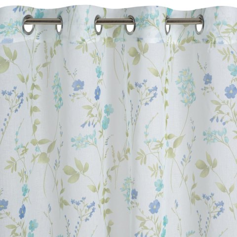 Vorhang MIA weiß blau 140x250 Ösen