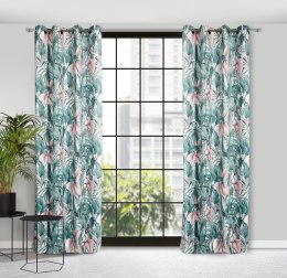 Vorhang MADERA weiß grün 140x250 Ösen