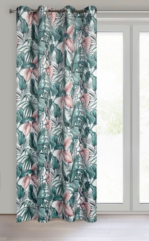 Vorhang MADERA weiß grün 140x250 Ösen