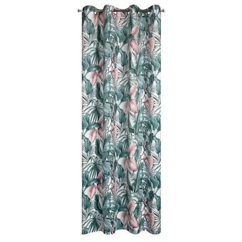 Vorhang MADERA weiß grün 140x250 Ösen