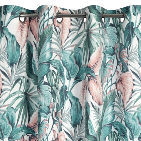 Vorhang MADERA weiß grün 140x250 Ösen