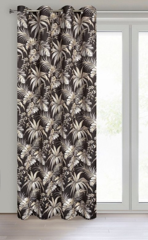 Vorhang MAGI schwarz beige 140x250 Ösen