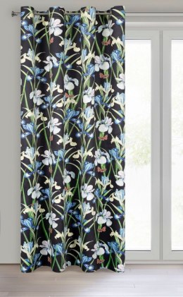 Vorhang MAJA schwarz blau 140x250 Ösen