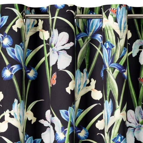 Vorhang MAJA schwarz blau 140x250 Ösen