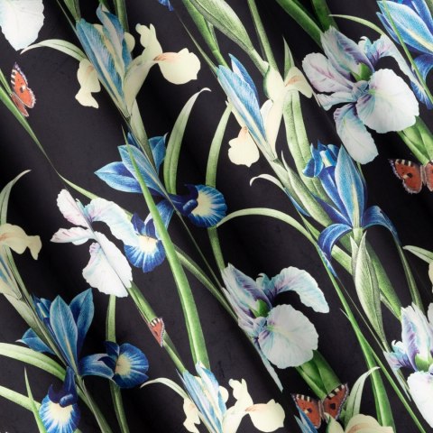 Vorhang MAJA schwarz blau 140x250 Ösen