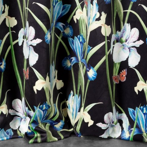 Vorhang MAJA schwarz blau 140x250 Ösen