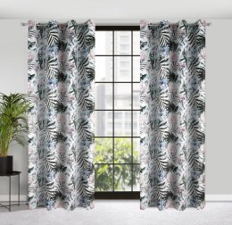 Vorhang MALIBU weiß silber 140x250 Ösen