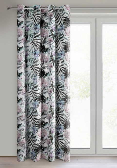 Vorhang MALIBU weiß silber 140x250 Ösen