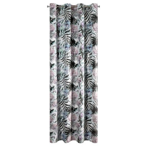 Vorhang MALIBU weiß silber 140x250 Ösen