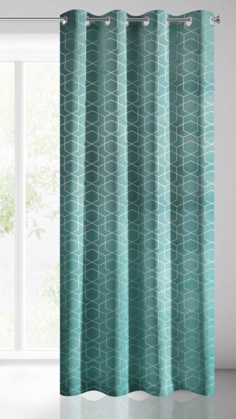 Vorhang MANDI türkis 135x250 Ösen