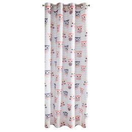 Vorhang MERRY weiß rosa 140x250 Ösen