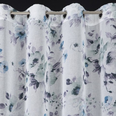 Vorhang NALA weiß blau 135x250 Ösen