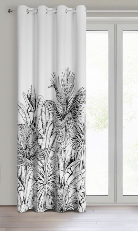 Vorhang NERINA weiß schwarz 140x250 Ösen