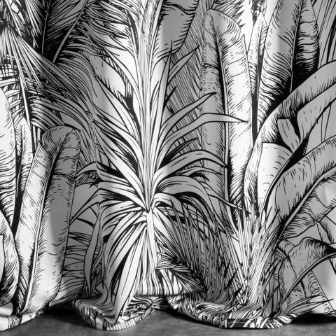 Vorhang NERINA weiß schwarz 140x250 Ösen