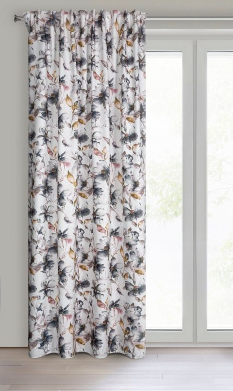 Vorhang NIKA weiß stahl 140x270 Kräuselband SZEL