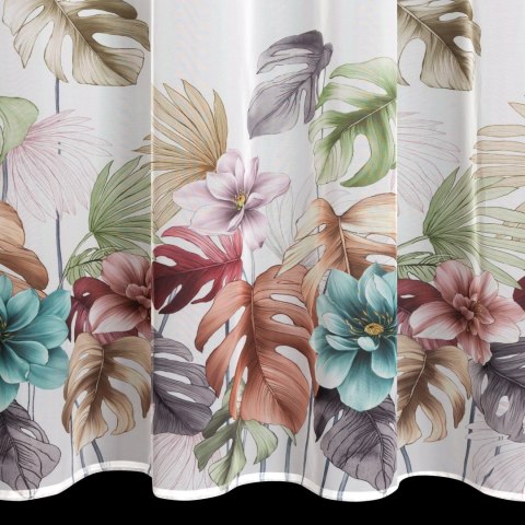 Vorhang NIKOLA weiß grün 140x250 Ösen