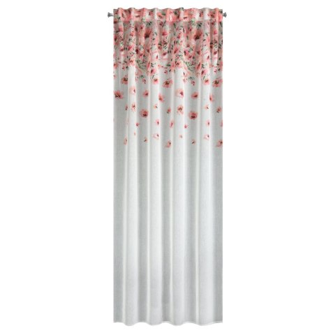 Vorhang OLIWIA weiß rosaZ 140x270 Kräuselband SZEL