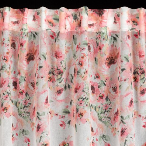 Vorhang OLIWIA weiß rosaZ 140x270 Kräuselband SZEL