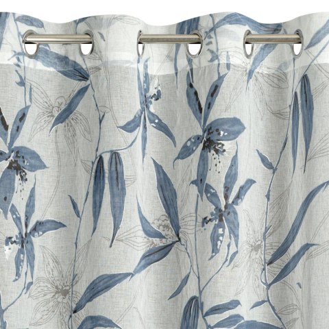 Vorhang PATI blau silber 140x250 Ösen