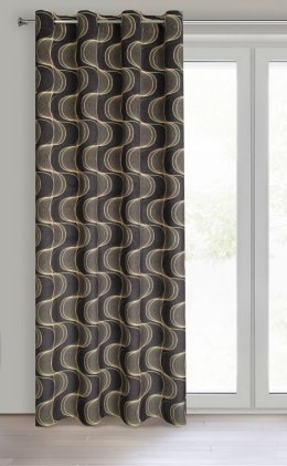 Vorhang POLA schwarz beige 140x250 Ösen