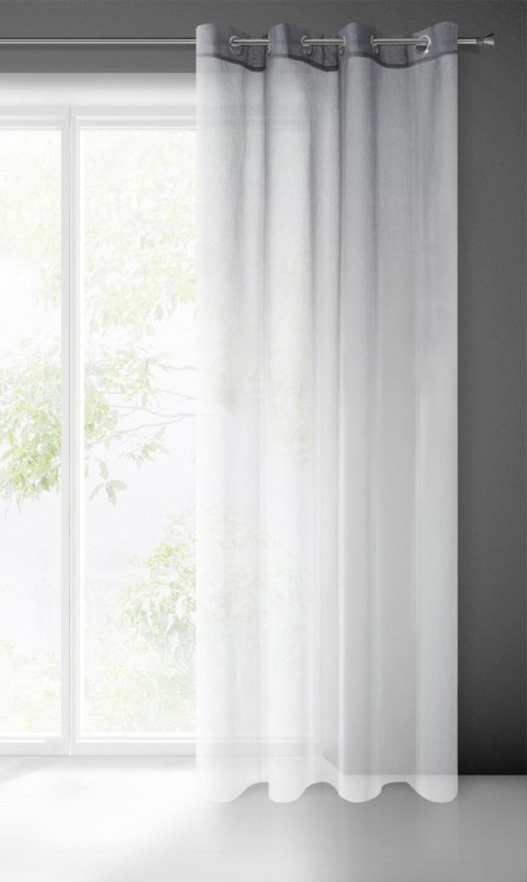 Vorhang RAVIA weiß graphit 140x250 Ösen