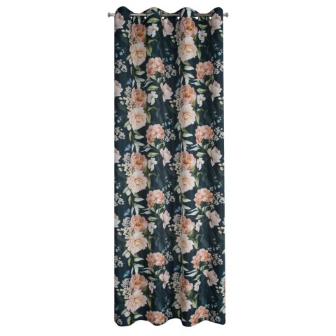 Vorhang SALMA schwarz rosa 140x270 Ösen