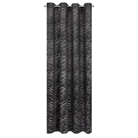 Vorhang SARA schwarz silber 140x250 Ösen