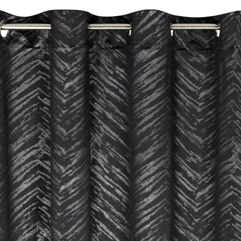Vorhang SARA schwarz silber 140x250 Ösen