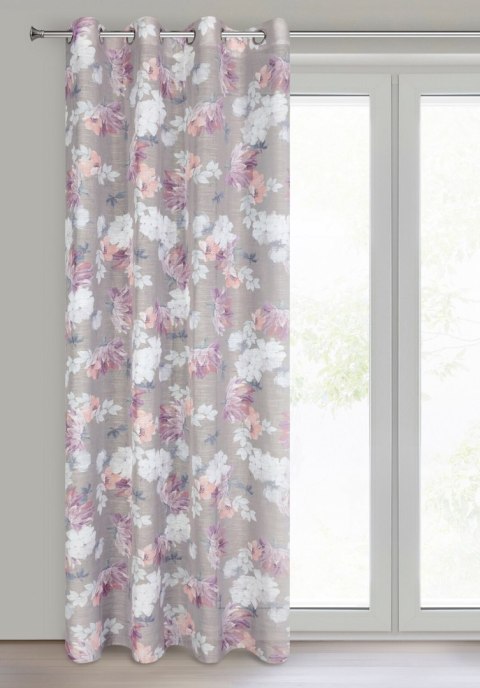 Vorhang SHERRY silber rosa 140x250 Ösen