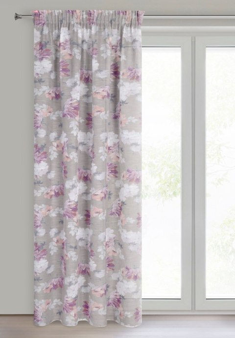 Vorhang SHERRY silber rosa 140x300 Kräuselband