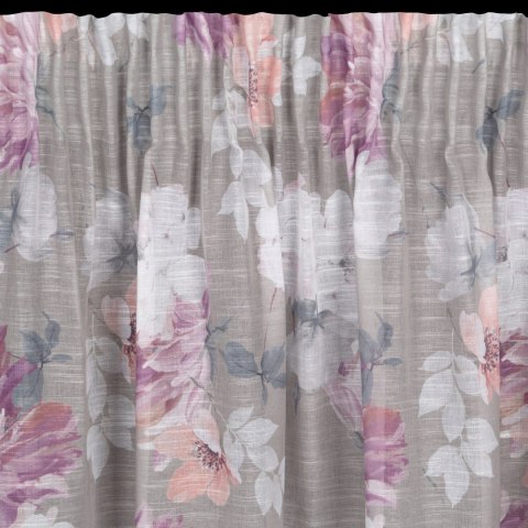 Vorhang SHERRY silber rosa 140x300 Kräuselband