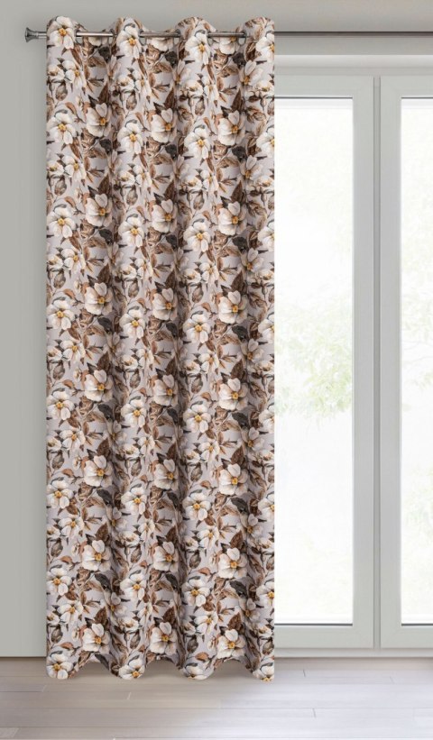Vorhang SIMONA beige braun 140x250 Ösen