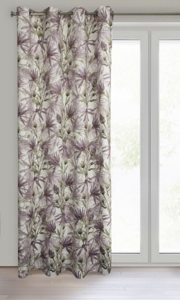 Vorhang TESSA weiß lila 140x250 Ösen