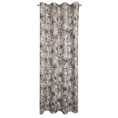 Vorhang TESSA weiß lila 140x250 Ösen