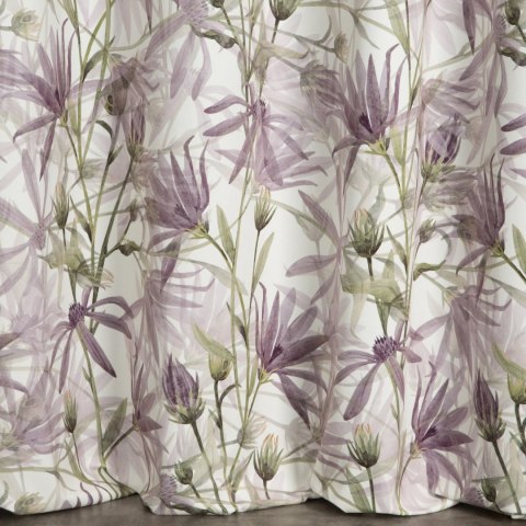 Vorhang TESSA weiß lila 140x250 Ösen