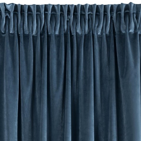 Vorhang VILLA dunkelblau 140x270 Kräuselband Tunnelzug