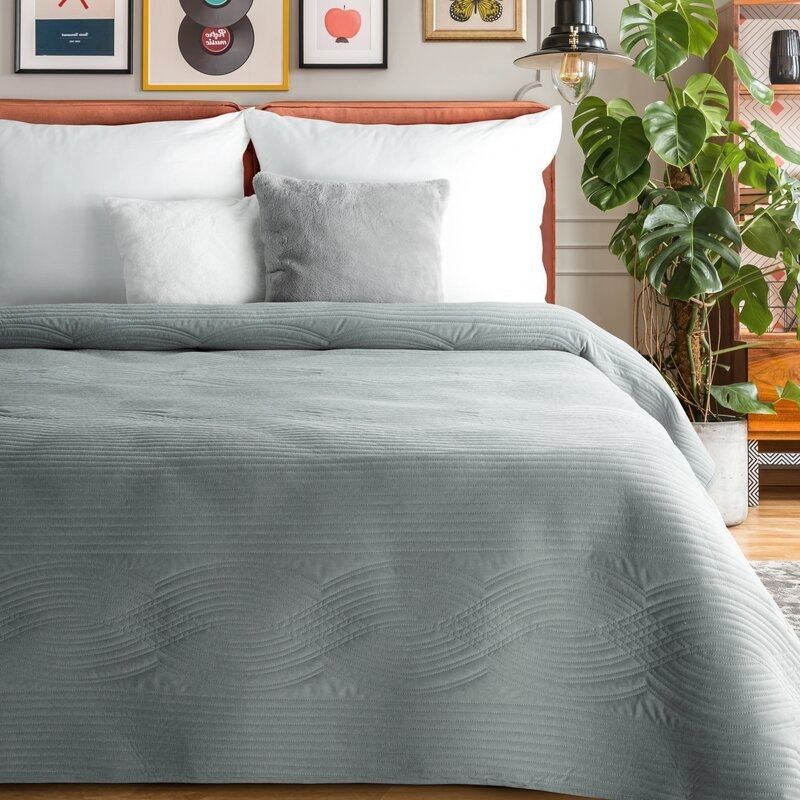 Tagesdecke VELVET2 silber 220x240 > online kaufen