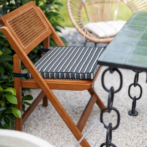 Wasserdichtes Stuhlkissen Outdoor GARTEN 12B 42X42X4 dunkelblau türkis