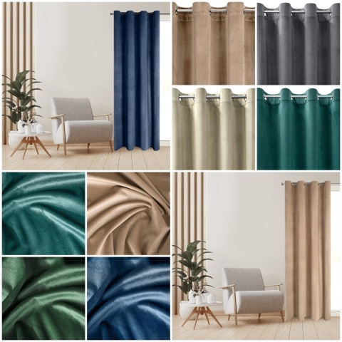 Set von 2 Vorhänge aus Samt